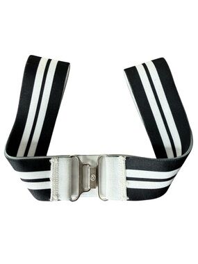 LULULEMON Reversible Elastic Seatbelt Belt Black White Stripes